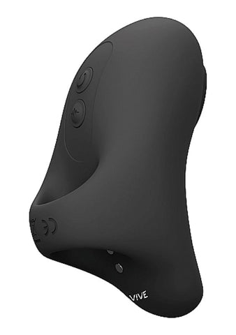 Shots Toys Vive Hana Black Waterproof Vibrator with 10 Patterns - Finger and Tongue Vibrators