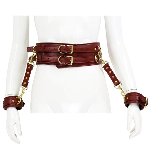 BDStyle Waist Harness and Handcuffs Body Safe CRings BDSM Restraint Set - Cuffs and Restraints