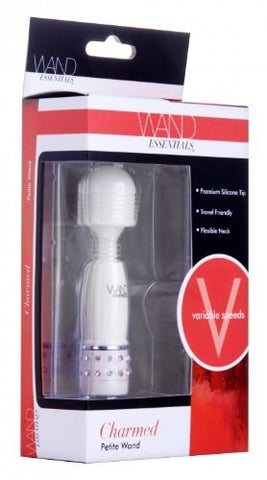 XR Brands Wand Essentials Charmed Petite Massage Wand Compact Vibrator - Personal Massagers