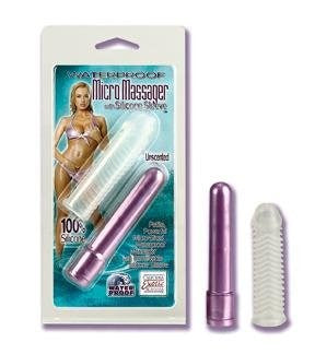 California Exotics Waterproof Micro Massager with Silicone Sleeve Vibrator - - Bullet Vibrators