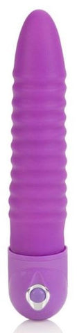 California Exotics Waterproof Power Stud Ribbed Purple Ribbed Vibrator - Realistic Dildos