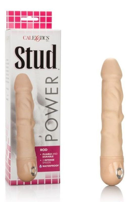 California Exotics Waterproof Power Stud Rod Vibrating Dildo Ivory 7 Inch - - Realistic Dildos