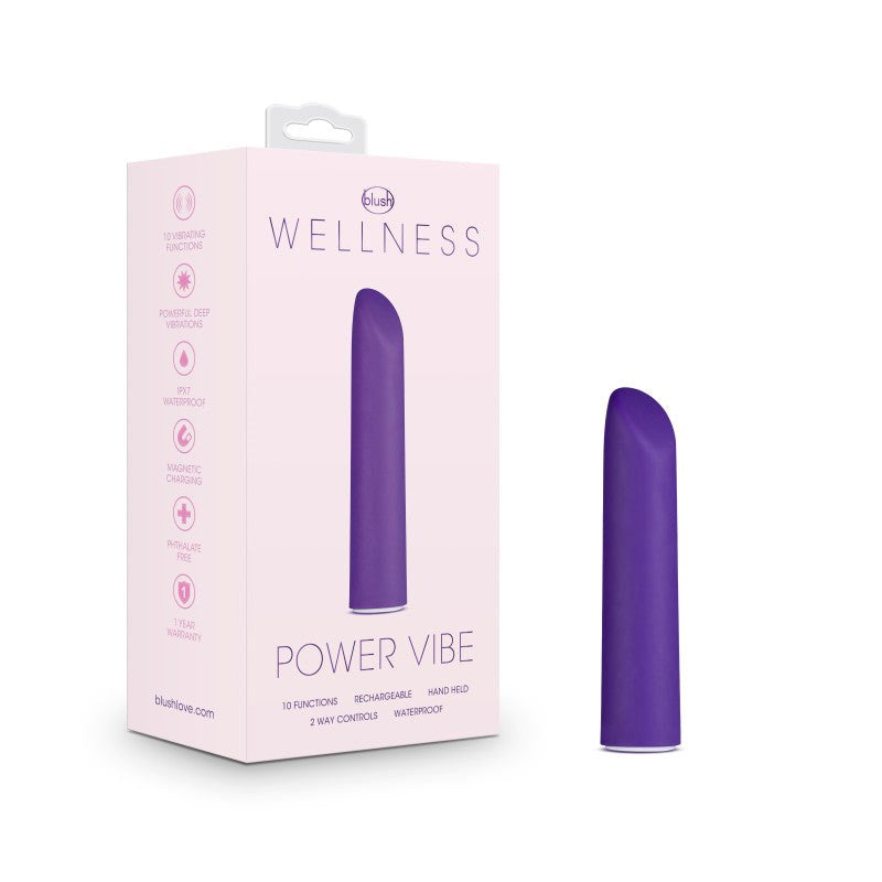 Blush Novelties Wellness Power Vibe Rechargeable Bullet Vibrator 10 Speeds - Bullet Vibrators