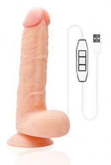 NANMA Corporation Wet Temper 8.5 Inch Vibrating Dong USB Rechargeable - - Realistic Dildos