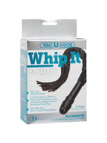 Doc Johnson Whip It Vac U Lock Leather Flogger for Impact Play - Strap On Sextoys