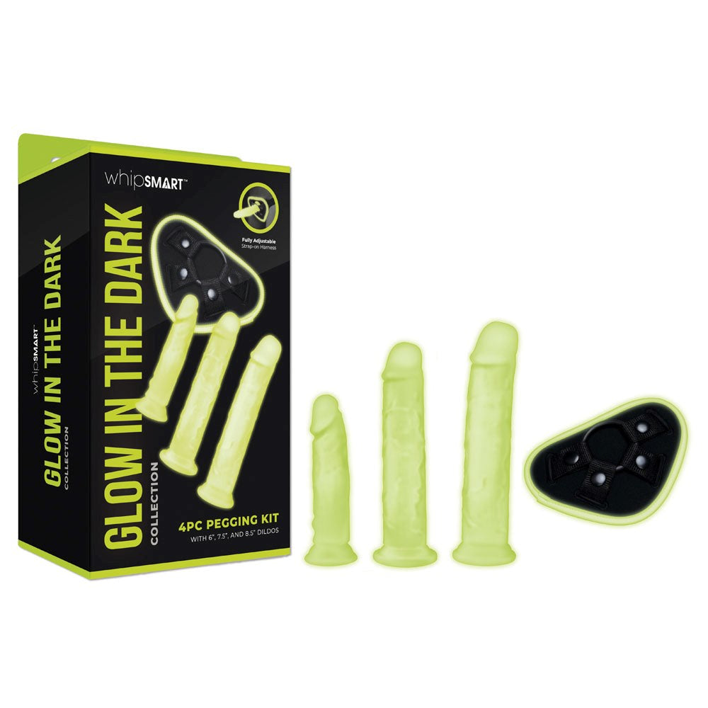 Xgen Products WhipSmart Glow In Dark 4pc Pegging Kit with Illumination - - Strap On Sextoys