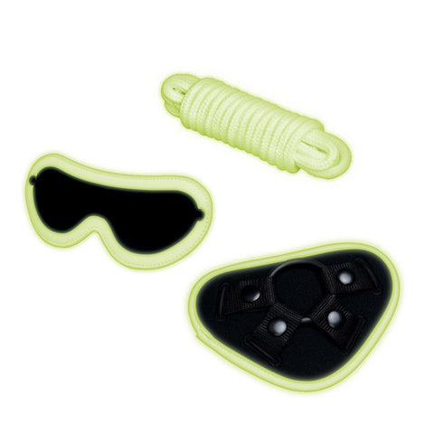 Xgen Products Radiant Bliss WhipSmart Glow In Dark 4pc Strap On Pleasure Set - Strap On Sextoys