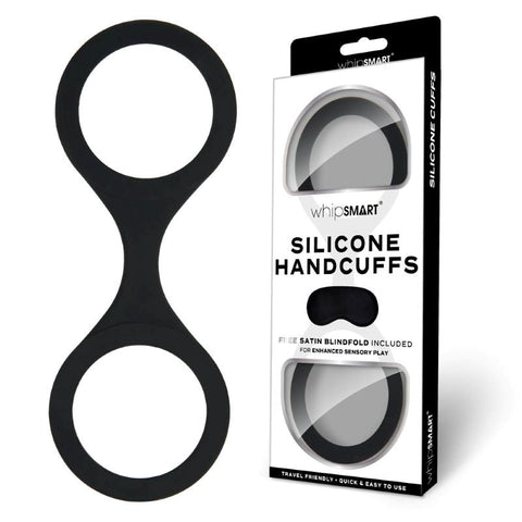 Xgen Products Whisper of Ecstasy WhipSmart Silicone Handcuffs with Blindfold - Cuffs and Restraints