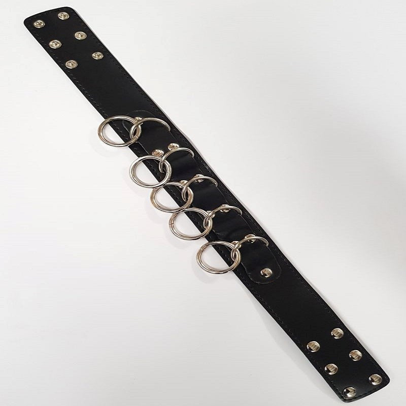 BDStyle Elegant BDSM Accessory Wild Cat Slaves Collar with Metal O rings - Collars and Leads