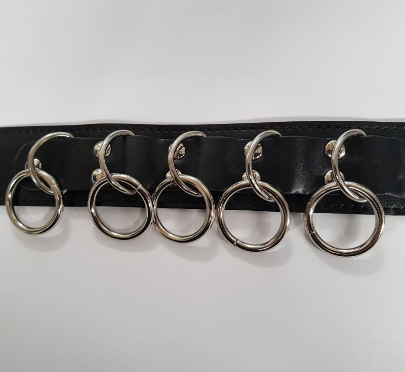 BDStyle Elegant BDSM Accessory Wild Cat Slaves Collar with Metal O rings - Collars and Leads