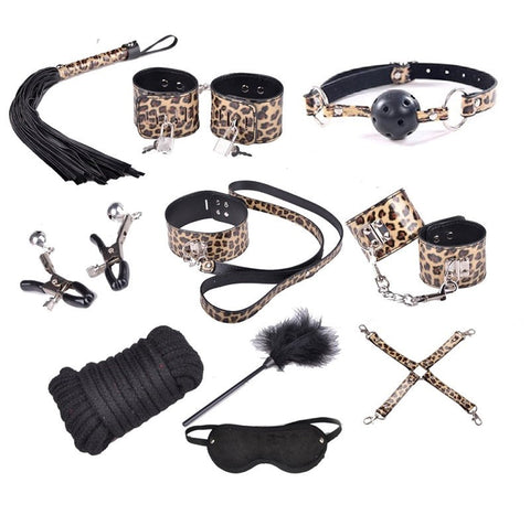 BDStyle Wild Leopard Restraint Kit Complete BDSM Bondage Set - Bondage Kits