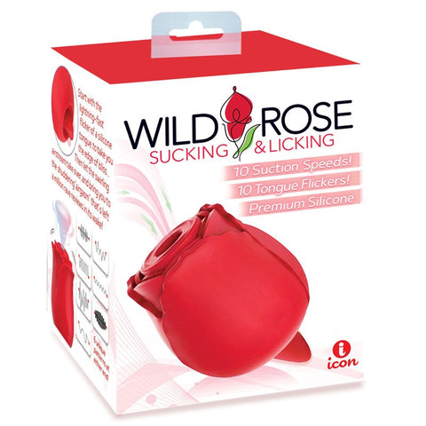Icon Brands Pleasure Packed Wild Rose Clit Stimulator Air Pulse Technology - Clit Ticklers and Pulsators