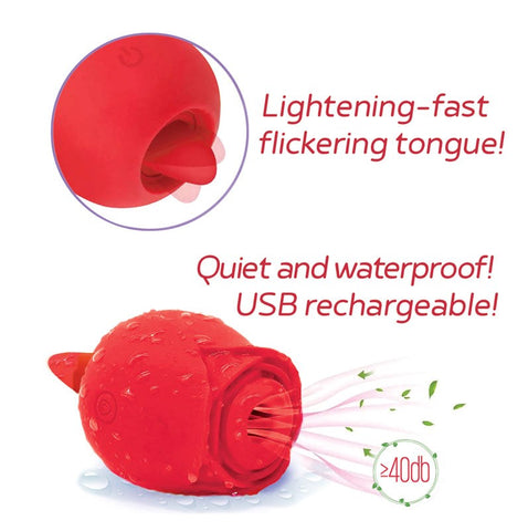 Icon Brands Pleasure Packed Wild Rose Clit Stimulator Air Pulse Technology - Clit Ticklers and Pulsators
