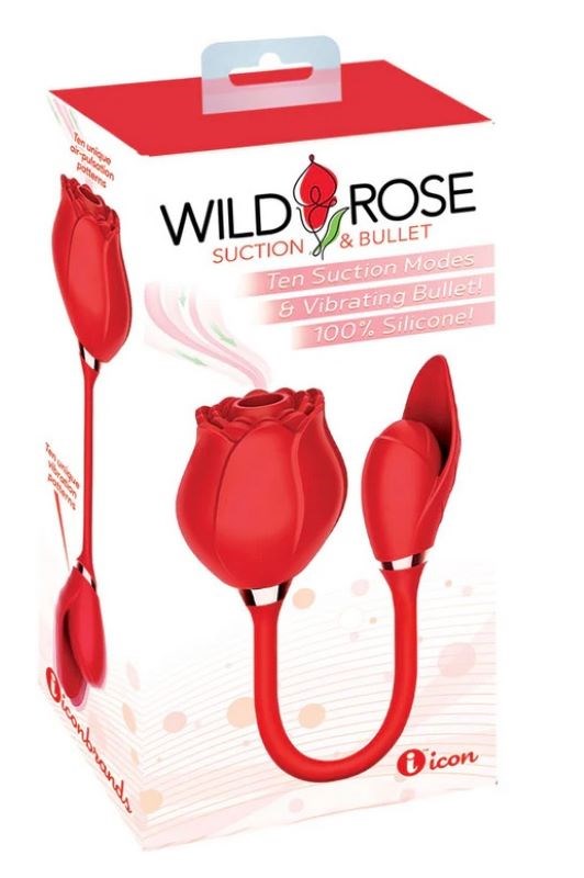 Icon Brands Indulge in Blissful Ecstasy Wild Rose Air Pulse Vibe Clitoral - Clit Ticklers and Pulsators
