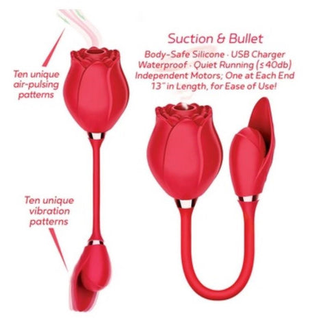 Icon Brands Indulge in Blissful Ecstasy Wild Rose Air Pulse Vibe Clitoral - Clit Ticklers and Pulsators