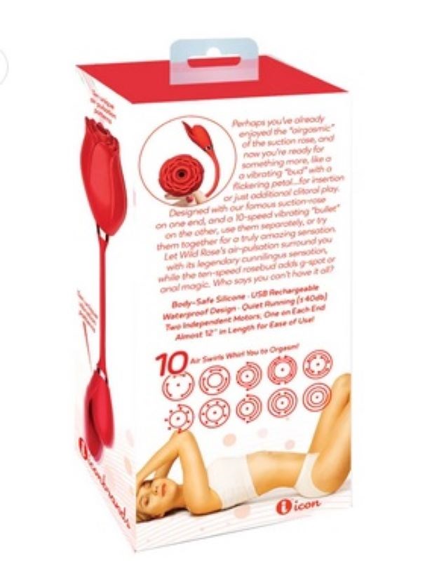 Icon Brands Indulge in Blissful Ecstasy Wild Rose Air Pulse Vibe Clitoral - Clit Ticklers and Pulsators