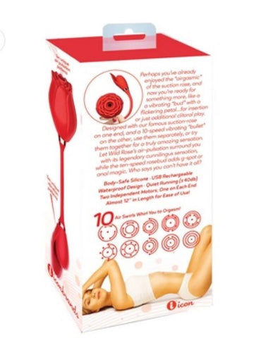 Icon Brands Indulge in Blissful Ecstasy Wild Rose Air Pulse Vibe Clitoral - Clit Ticklers and Pulsators