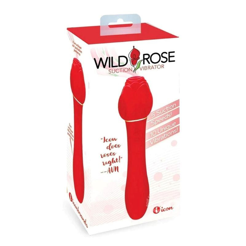 Icon Brands Dual Ended Delight Wild Rose Vibrator with Air Pulse - - G-Spot Vibrators