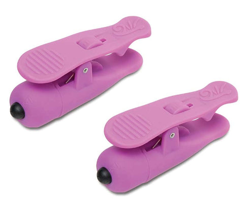 Pipedream Wireless Vibrating Nipple Clamps Purple with Remote Control - Nipple and Clit Clamps