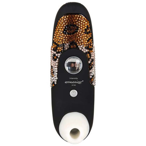 Womanizer Limited Swarovski Edition Black Leopard Air Pressure Clitoral Vibrator - Clit Ticklers and Pulsators