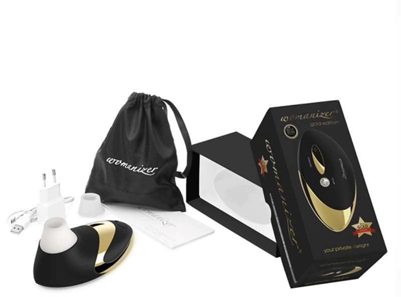 Womanizer Pro 18K Gold Plated Clit Tickler with Pleasure Air Technology - - Clit Ticklers and Pulsators