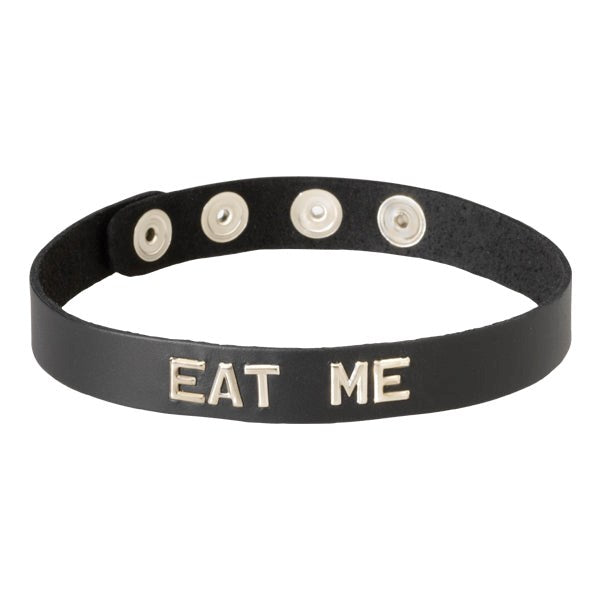 Spartacus Enterprises Wordband Collar EAT ME Handcrafted Leather BDSM - - Fancy Dress Ups