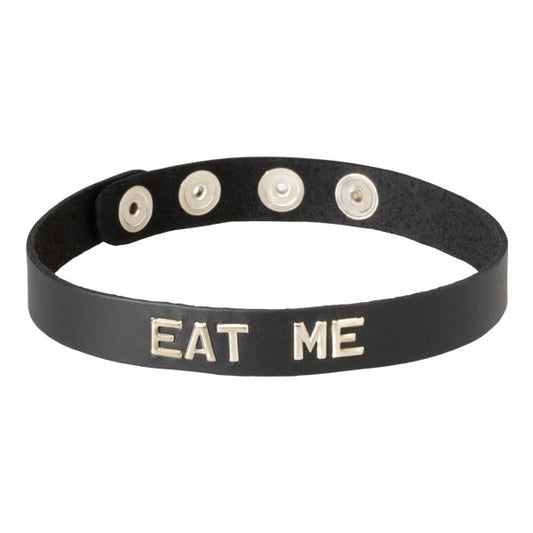 Spartacus Enterprises Wordband Collar EAT ME Handcrafted Leather BDSM - - Fancy Dress Ups