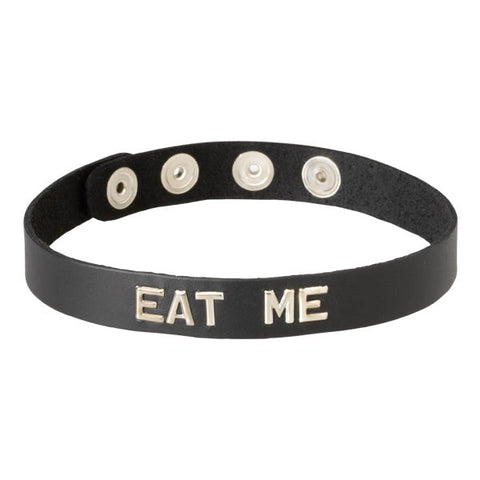 Spartacus Enterprises Wordband Collar EAT ME Handcrafted Leather BDSM - Fancy Dress Ups
