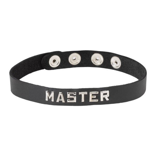 Spartacus Enterprises Wordband Collar MASTER BDSM Dominance Collar - - Fancy Dress Ups
