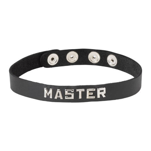 Spartacus Enterprises Wordband Collar MASTER BDSM Dominance Collar - Fancy Dress Ups
