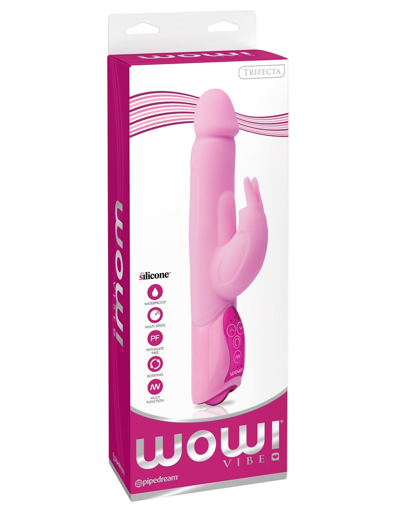 Pipedream WOW! 6 Trifecta Multi Functions Rabbit Vibrator Triple Motor - Rabbit Vibrators