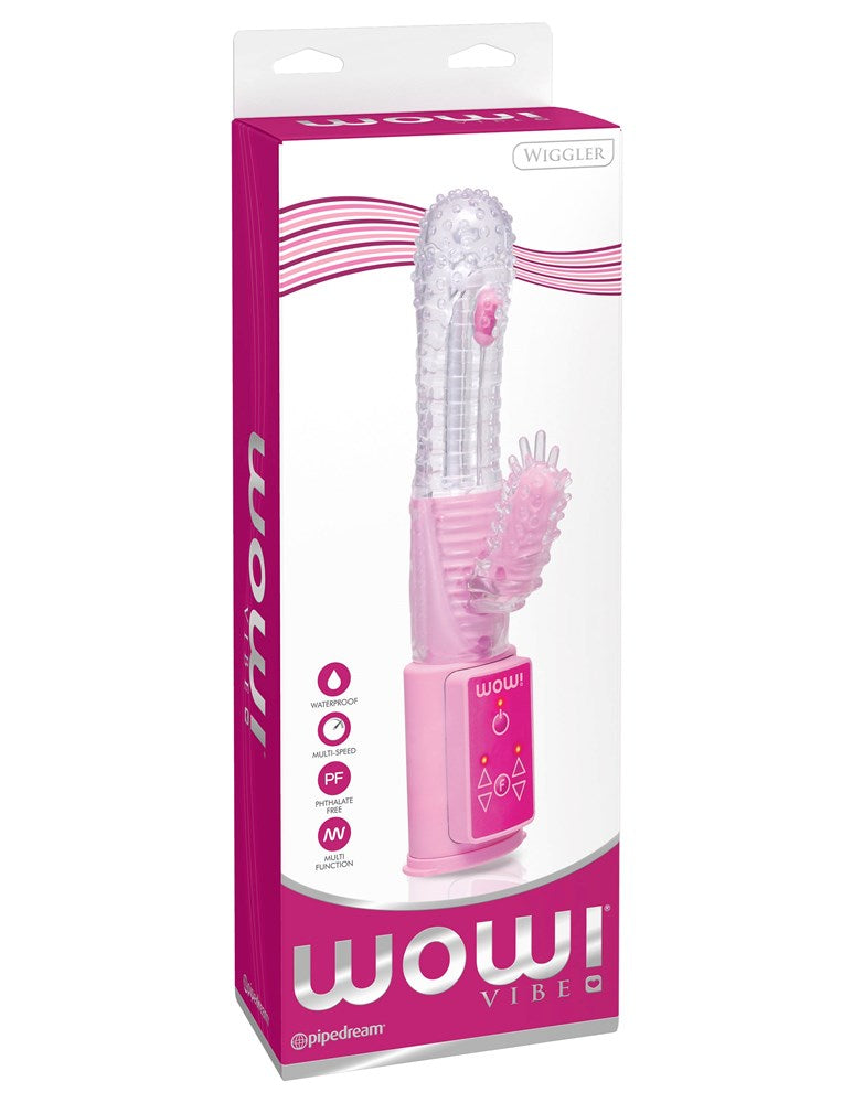 Pipedream WOW! Wiggler Dual Stimulation Rabbit Vibrator with Bendable Shaft - Rabbit Vibrators