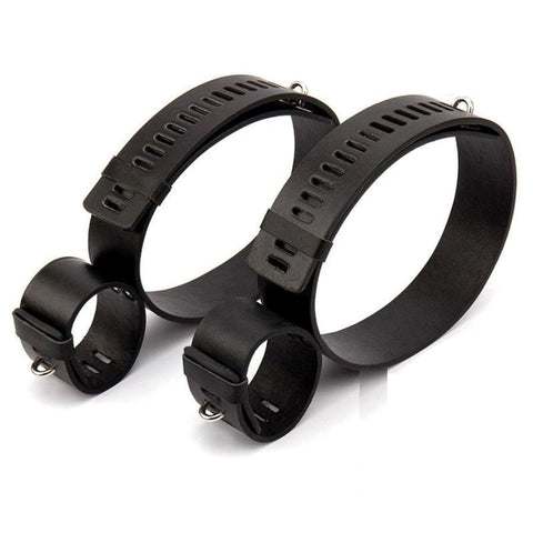 BDStyle Wrist & Thigh Faux Leather Restraints for Bondage Play - Cuffs And Restraints