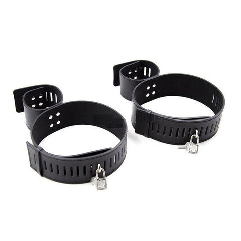 BDStyle Wrist & Thigh Faux Leather Restraints for Bondage Play - Cuffs And Restraints