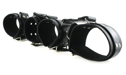 BDStyle Adjustable Leather Cuffs Spreader Bar - Secure and Stylish Restraint - Spreaders and Hangers