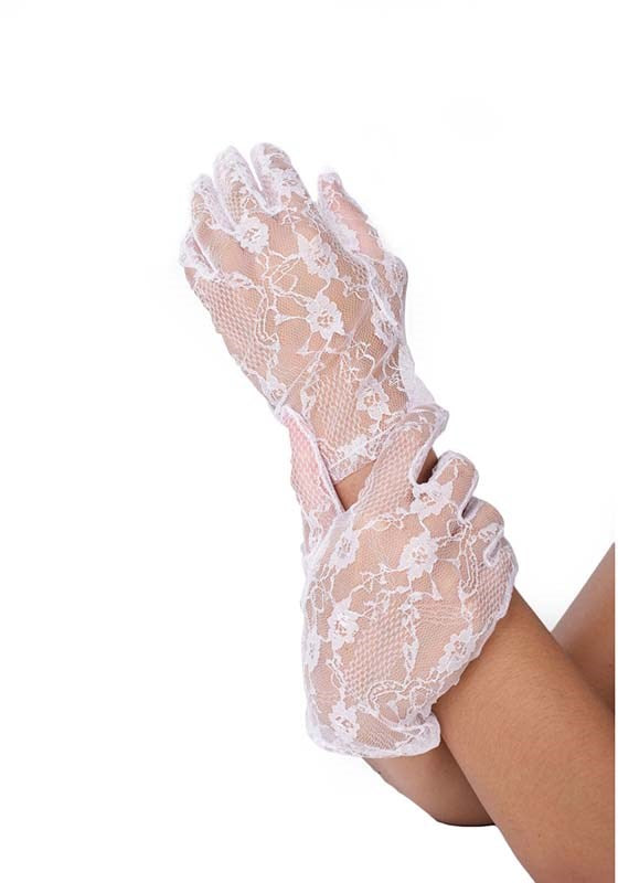 Leg Avenue Wrist Length Lace Gloves - - Fancy Dress Ups
