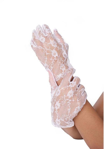 Leg Avenue Wrist Length Lace Gloves - Fancy Dress Ups