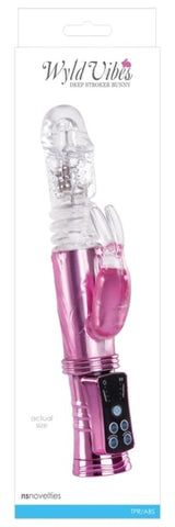 NS Novelties Wyld Vibes Bunny Pink Rabbit Vibrator with Dual Stimulation - Rabbit Vibrators