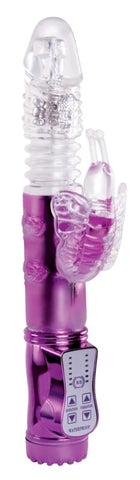 NS Novelties Wyld Vibes Butterfly Purple Rabbit Vibrator with Dual Stimulation - Rabbit Vibrators