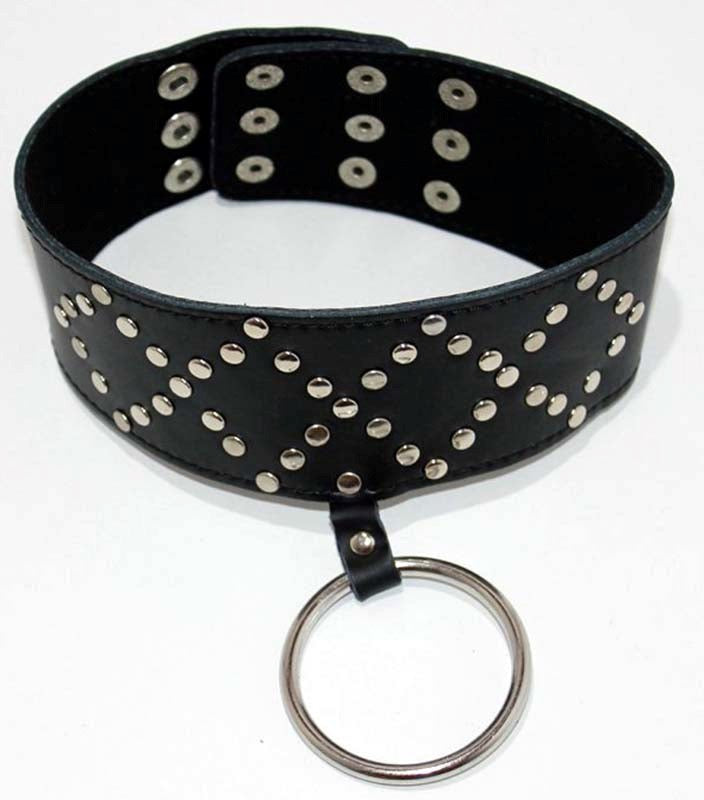 BDStyle Submissive Allure Wyred Slave Studded Posture Collar Metal O Ring - Collars and Leads
