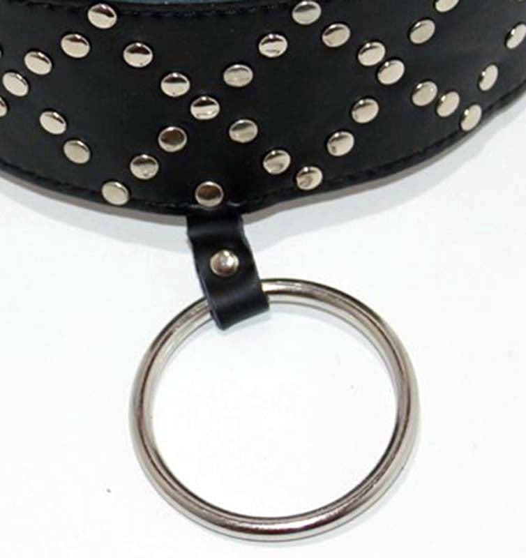 BDStyle Submissive Allure Wyred Slave Studded Posture Collar Metal O Ring - Collars and Leads