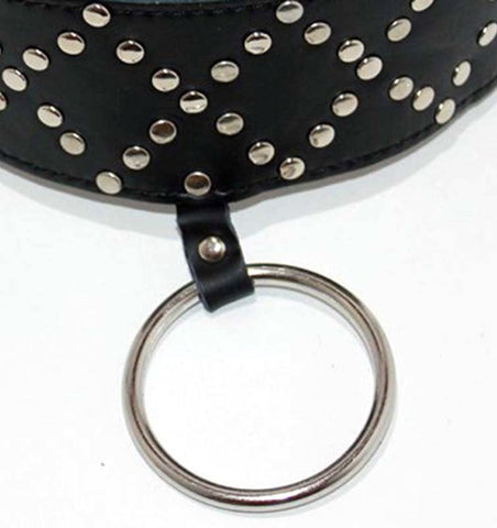 BDStyle Submissive Allure Wyred Slave Studded Posture Collar Metal O Ring - Collars and Leads