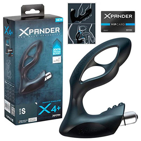 XPANDER X4+ Deep Black Solo Fit Options Expandable Prostate Massager - Prostate Toys