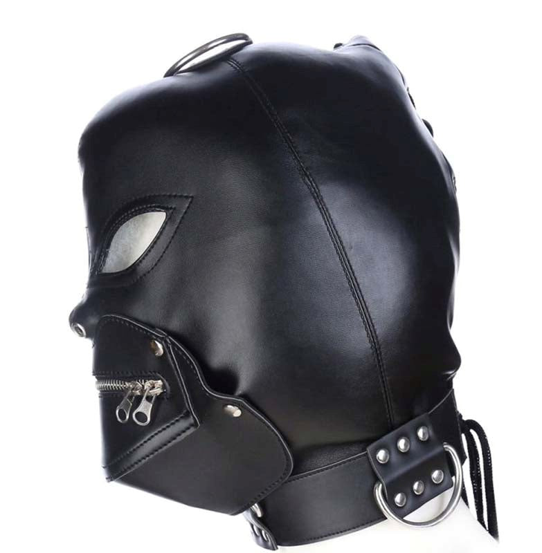 Zipper Mouth Bondage Hood Harder, Longer, Better - - Bondage Hoods