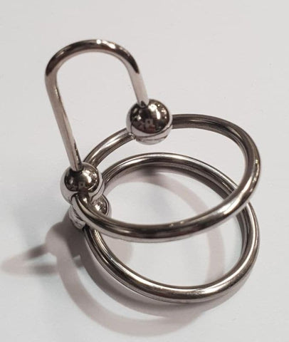 Hells Couture DAMNED! Duo Glans Ring Sperm Stopper Surgical Steel - Penis Plugs