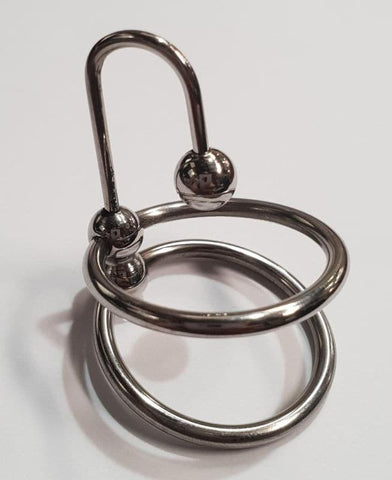 Hells Couture DAMNED! Duo Glans Ring Sperm Stopper Surgical Steel - Penis Plugs
