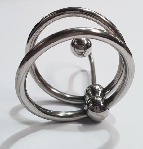 Hells Couture DAMNED! Duo Glans Ring Sperm Stopper Surgical Steel - Penis Plugs