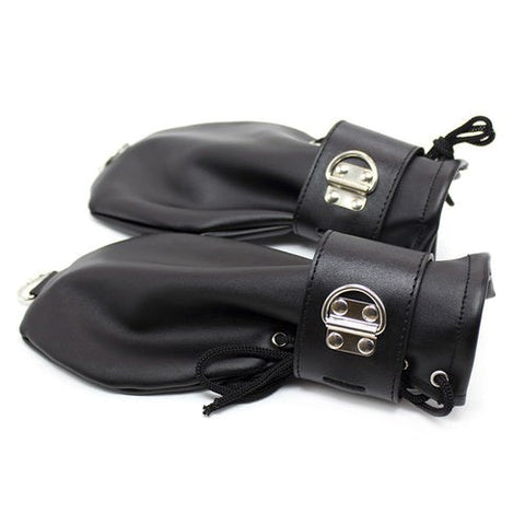 Hells Couture Spartacus Faux Leather BDSM Mittens Padded Restraint - Cuffs and Restraints