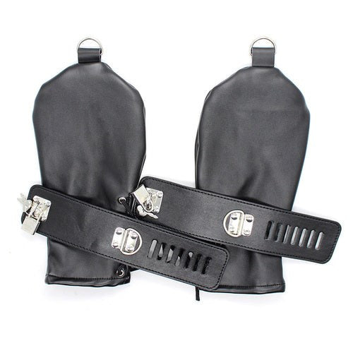 Spartacus Faux Leather BDSM Mittens Safe And Secure - - Cuffs And Restraints