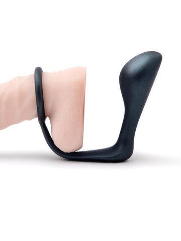 B Vibe Dual Pleasure Powerhouse Cock Ring and Prostate Plug Set Dual Stimulation - Butt Plugs